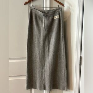 DKNY VINTAGE Gray 100% Cotton Maxi Skirt with Drawstring Waist